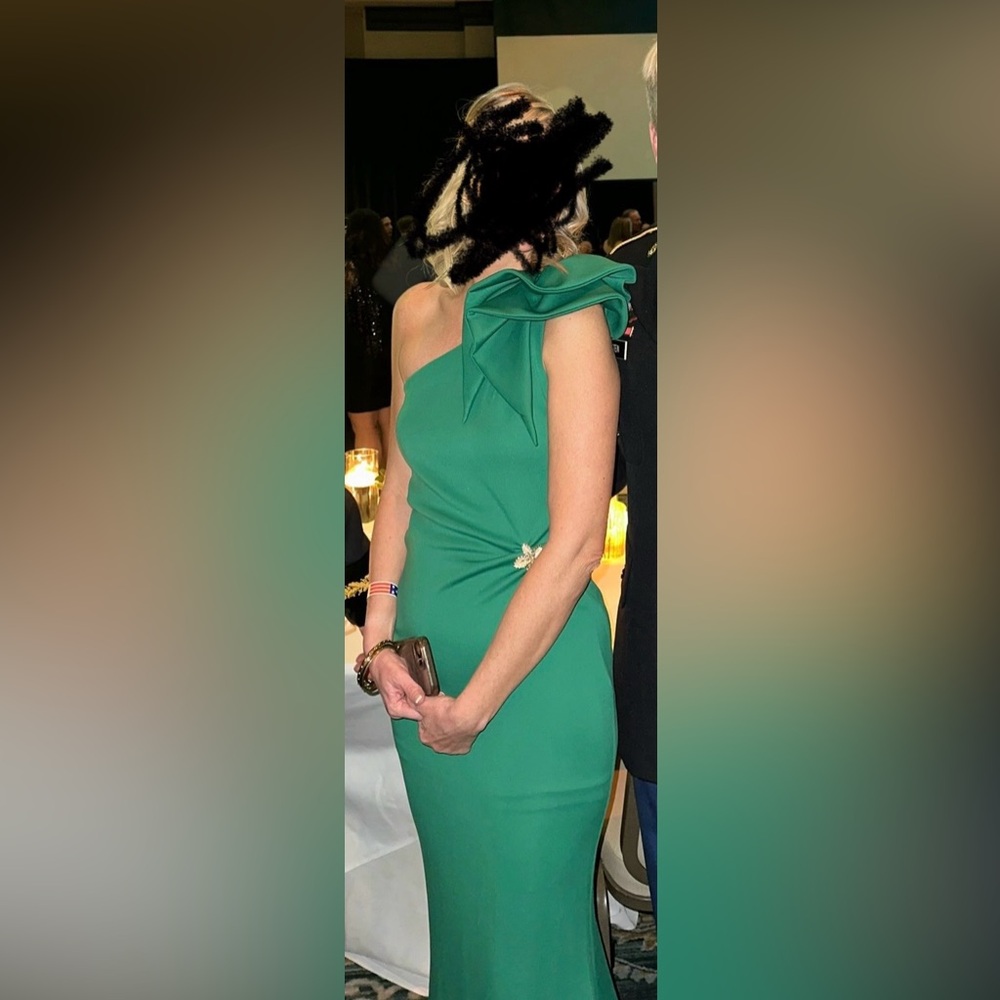 BA Nites ruffle shoulder gown - Picture 3 of 3
